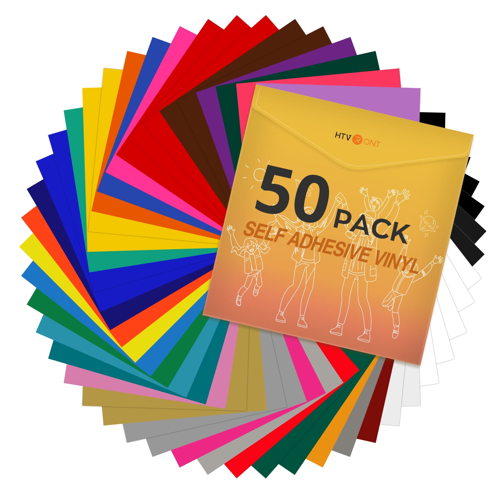 Permanent Adhesive Vinyl Sheets - 50PCS 12X12