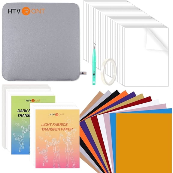 HTVRONT 52Pcs Heat Press Accessories for Cutting Machine  Heat Press Machine Supplies Heat Press mat Sublimation Paper Heat Transfer Paper