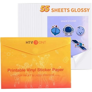 Sticker Paper for Inkjet Printer - Glossy Sticker Paper (20 Sheets 8.5x11)  - Printable Sticker Paper - Cricut Sticker Paper - Vinyl Sticker Paper 