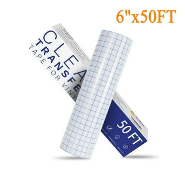 HTVRONT 6" x 50 Feet Transfer Tape for Vinyl with Blue Alignment Grid Transfer paper Perfect for Self Adhesive Vinyl for Signs Stickers Decals Walls Doors & Windows