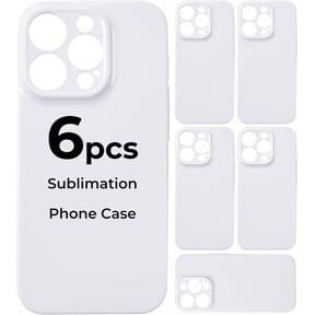 HTVRONT 6PCS Sublimation Phone Case Blanks Bulk Compatible with iPhone16Pro Max, Hard Sublimation Customize Phone Case