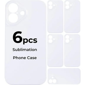 HTVRONT 6Pack Sublimation Phone Case Blanks Bulk Compatible with iPhone16, Hard Sublimation Customize Phone Case - Glossy Sublimation Blanks Custom Phone Cover - Cell Phone Coated Basic Cases