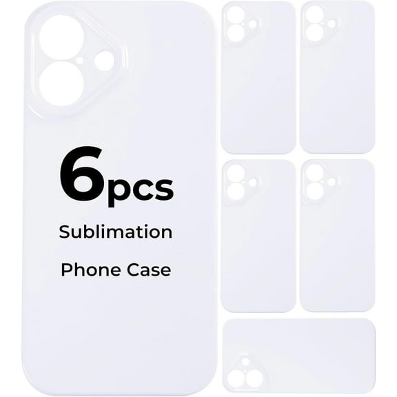 HTVRONT 6Pack Sublimation Phone Case Blanks Bulk Compatible with iPhone16Plus, Hard Sublimation Customize Phone Case - Glossy Sublimation Blanks Custom Phone Cover - Cell Phone Coated Basic Cases