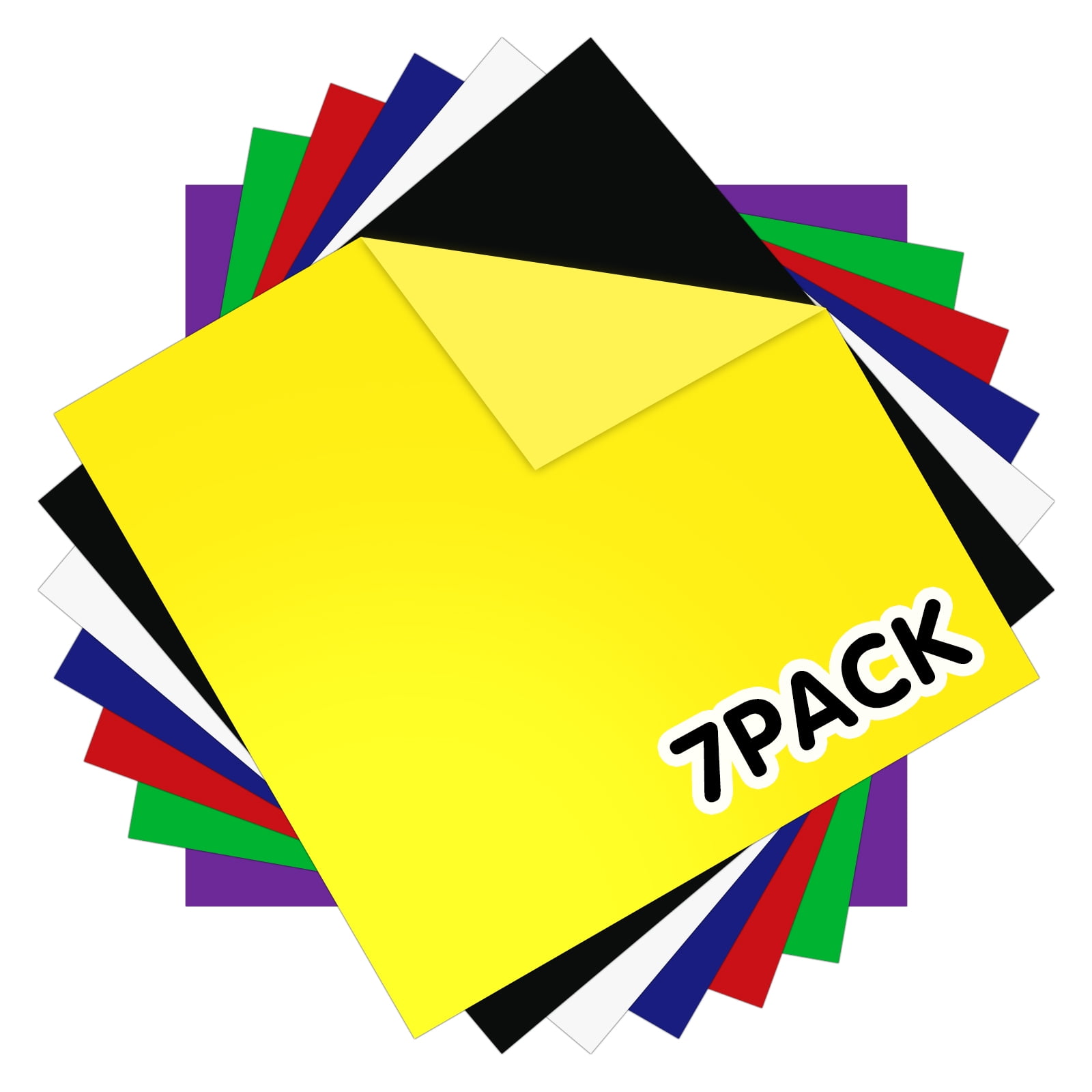 HTVRONT 7 Packs 12"x12" Glossy Permanent Adhesive Vinyl Sheets for