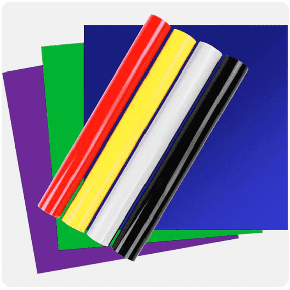 HTVRONT 7 Packs 12"x12" Glossy Permanent Adhesive Vinyl Sheets for Heat Press Machine