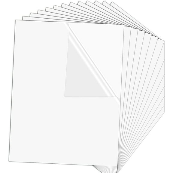 HTVRONT 8.5" x 11" Glossy Transparent Waterproof Sublimation Sticker Paper, 120gsm (20 Sheets)
