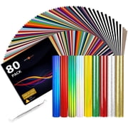 HTVRONT 80 Sheets 12" x 10" HTV Heat Transfer Vinyl Bundles Iron on for T-Shirts, Clothing and Textiles, Easy Transfers, use with heat press machine