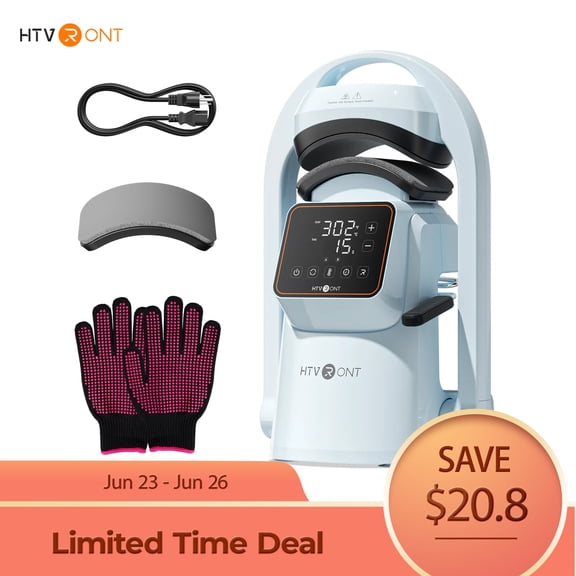 HTVRONT Auto Hat Press Machine - Hat Heat Press Machine with Precise Temp&Timer Control, A300 Hat Heat Press Machine for Caps with 2 Platens, Compatible with DTF Film, Embroidery Patches, Sublimation
