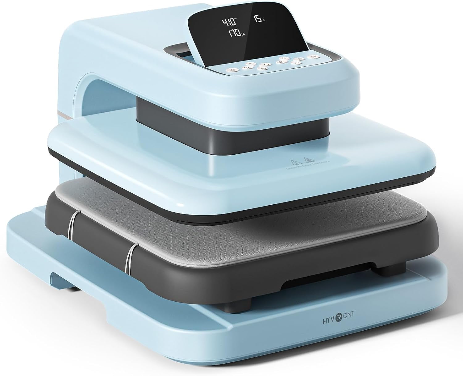 HTVRONT 15"x15" Automatic heat press Machine 2 , Professional Heat Press for Transfer Vinyl & Sublimation Project(Blue)