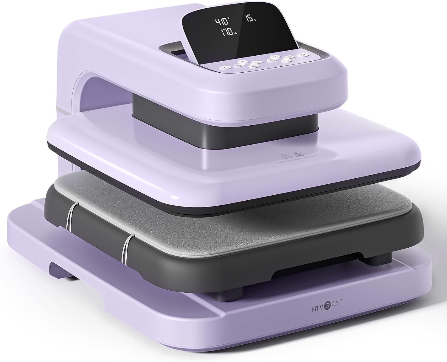 HTVRONT Automatic heat press 2 - Heat Press Machine for T Shirts with Adjustable Pressure & Higher Heating Height, Heats Up Fast and Evenly Heat Press 15x15 for HTV, Sublimation (Purple)