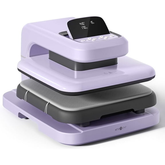 HTVRONT Automatic heat press 2 - Heat Press Machine for T Shirts with Adjustable Pressure & Higher Heating Height, Heats Up Fast and Evenly Heat Press 15x15 for HTV, Sublimation (Purple)