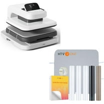 HTVRONT Automatic Heat Press 2 & Heat Press Accessories for Heat Press -210 PCS Includes HTV, Sublimation Paper, Sublimation HTV, Heat Resistant Tape, Heat Press Mat
