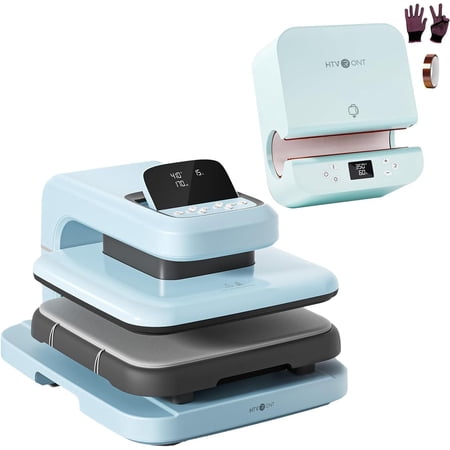 HTVRONT Automatic Heat Press 2 with Adjustable Pressure & Higher Heating Height, Heat Up Fast & Evenly + Auto Tumbler Heat Press Machine