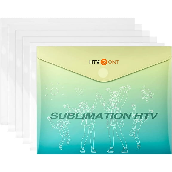 HTVRONT Clear HTV Vinyl for Sublimation - 5 Pack 12" x 10" Matte Sublimation Vinyl Heat Transfer for Light-Colored Cotton Fabric - Long Lasting Bright Colors and Non-Fading Sublimation HTV