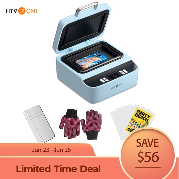 HTVRONT H17 Phone Cases Heat Press - Automatic Vacuum Heat Press Machine for Phone Cases- Sublimation Press for Custom Phone Case, Badges, Coasters(Compatible with Iphone),Blue