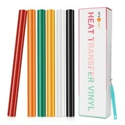 HTVRONT HTV Heat Transfer Vinyl Bundle (6 Pack) - 12''x 5FT HTV Vinyl Rolls, Easy to Cut Iron on Vinyl for Cutting Machine, Easy to Weed Heat Transfer Vinyl