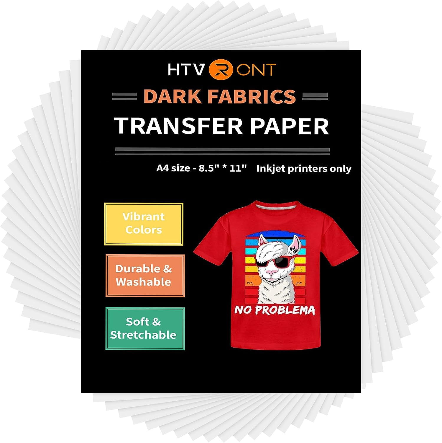 Printing Paper HTVRONT 25-Sheet Iron On Transfer Paper For Dark