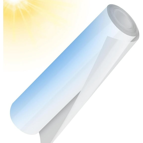 HTVRONT Heat Transfer Vinyl Optically Variable White to Blue Roll 12 x 5 ft