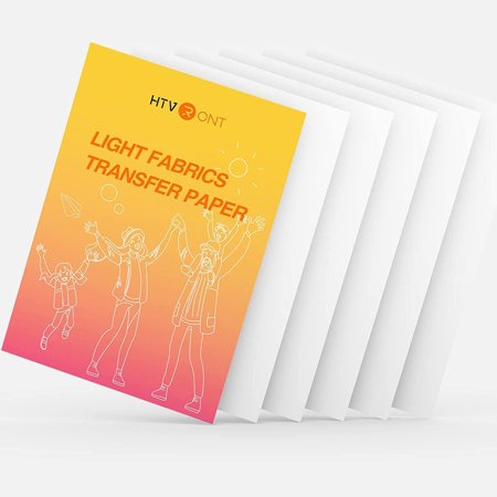 HTVRONT Inkjet PREMIUM Iron-On Light T Shirt Transfers Paper LTR 8.5x11 - 6 Sheets US