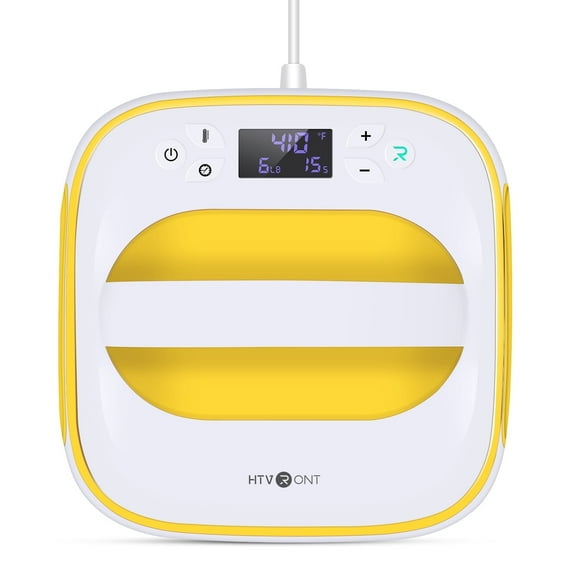 HTVRONT Lemon Yellow 10" x 10" Sublimation Heat Press Machine Portable t-shirt Press Machine Iron Press for Clothes & Hat