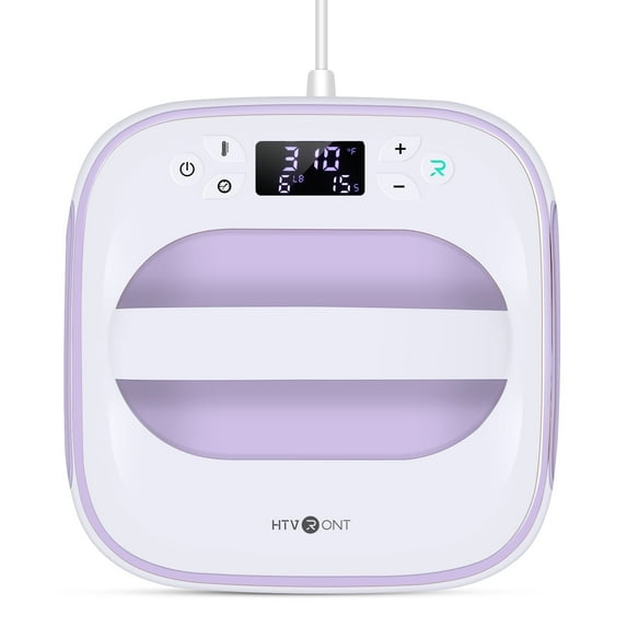 HTVRONT Light purple 10" x 10" Sublimation Heat Press Machine Portable t-shirt Press Machine Iron Press for Clothes & Hat