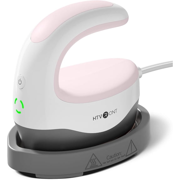 HTVRONT Mini Heat Press V2 Machine, Portable Iron Press for Heating Transfer Objects, Pink