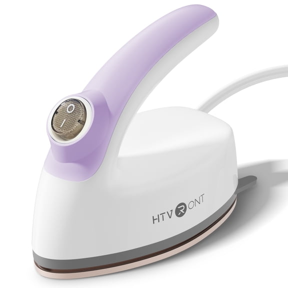 HTVRONT Mini Iron for Crafts - Mini Craft Iron 1.5m One-Piece Cord, Small Iron Craft Iron Quick & Even Heat for Perler Beads, Hats, HTV, Sewing(Purple)