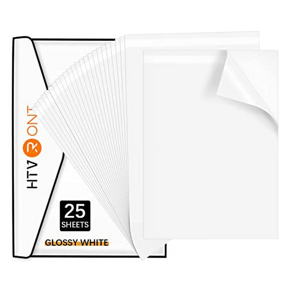 HTVRONT Printable Vinyl Sticker Paper 8.5"x11" Glossy White printable