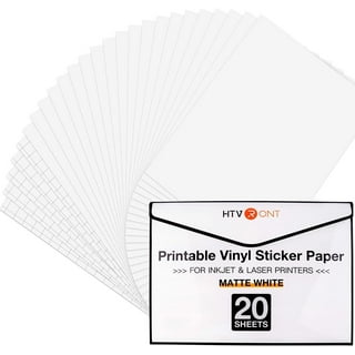  HTVRONT Printable Vinyl Sticker Paper - 8.5x11 Glossy White  printable vinyl for inkjet printer 25Pcs - Dries Quickly and Holds Ink  Beautifully : Office Products