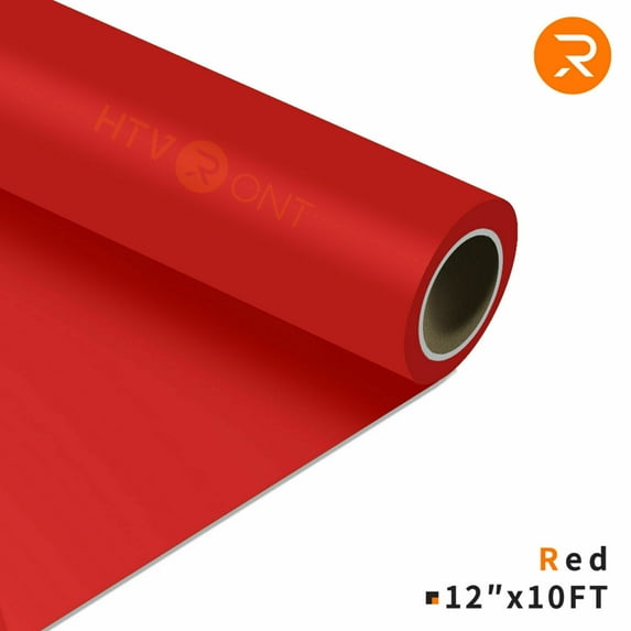 HTVRONT Red Heat Transfer Vinyl Rolls - 12" x 10FT Red Iron on Vinyl for Shirts,Red Iron on for HTVRONT & All Cutter Machine - Easy to Cut & Weed for Craft Heat Vinyl Design(Red)