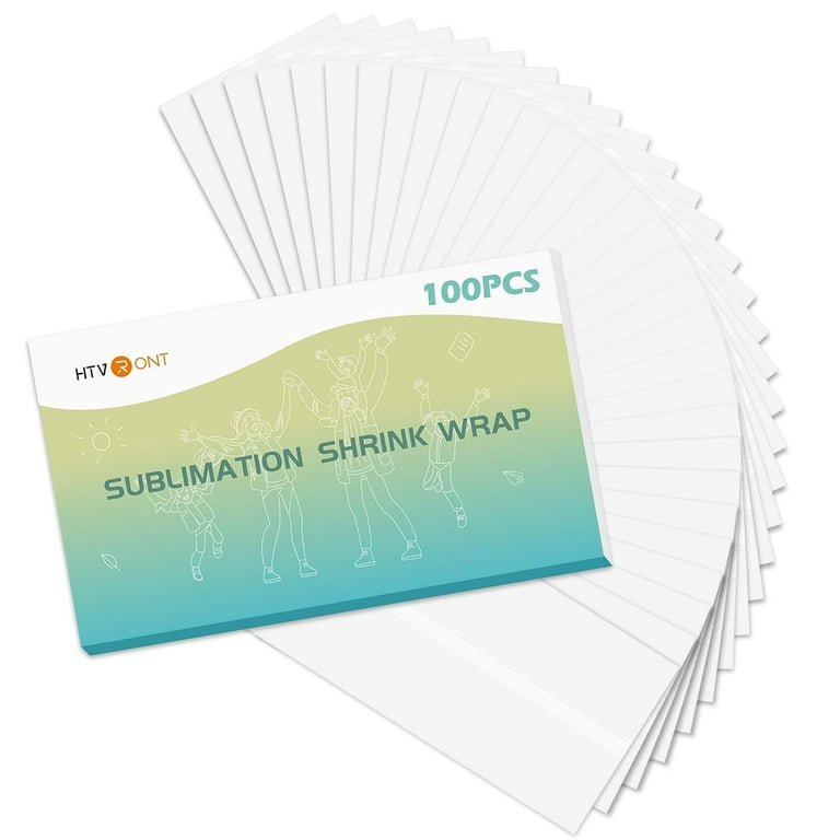 HTVRONT Shrink Wrap for Sublimation Tumblers 5X10 Inch - 100PCS Sublimation  Shrink Wrap Sleeves, Heat-Resistant Tumbler Shrink Wrap Film
