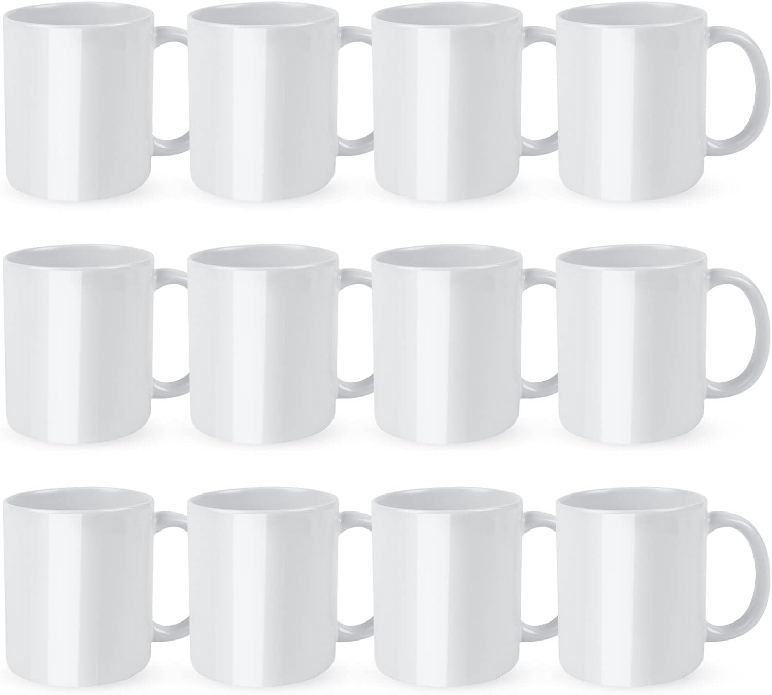 HTVRONT Sublimation Mugs Blank 11 oz - 12 Pack Tazas Para Sublimacion - Sublimation Coffee Mugs