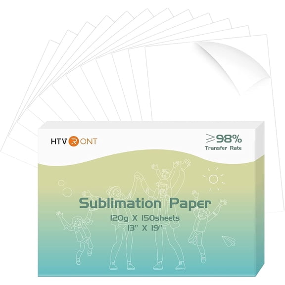 HTVRONT Sublimation Paper 13x19 Inches - 150 Sheets Excellent Ink Release Sublimation Transfer Paper for Tumblers, Mugs, T-shirts