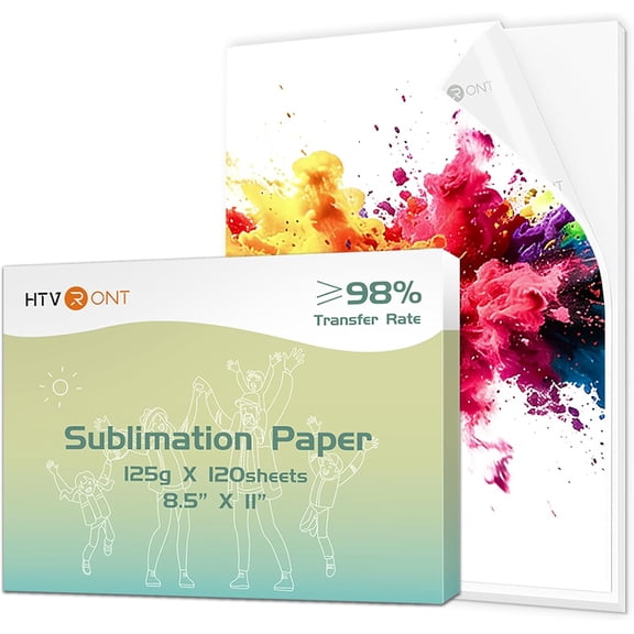HTVRONT Sublimation Paper 8.5 x 11 Inch - 120 Sheets Easy to Transfer Sublimation Paper for T-shirts, Tumblers, Mugs (A4)