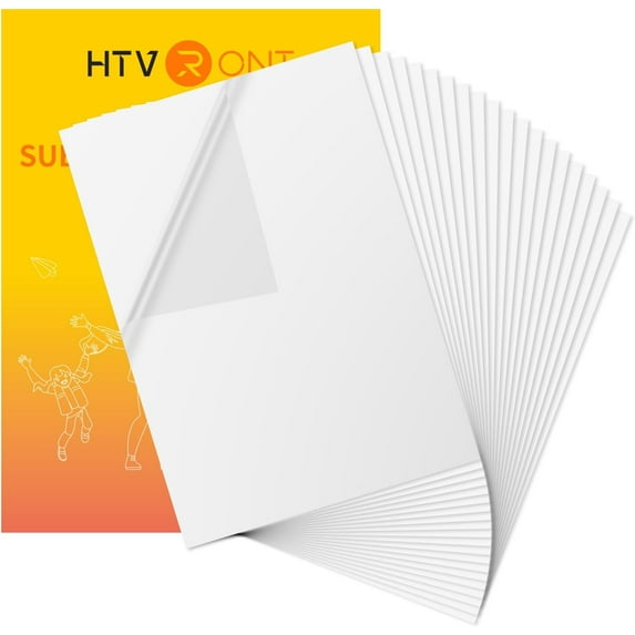 HTVRONT Sublimation Sticker Paper - 20 Pcs 8.5" x 11" Matte Transparent Waterproof Sublimation Stickers(transparent)
