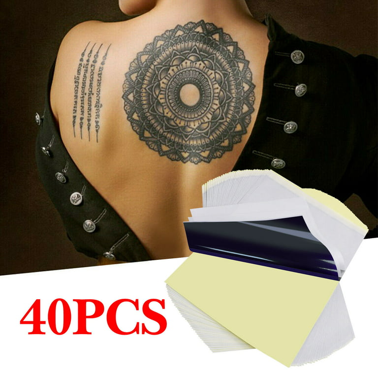  Tattoo Transfer Paper - Ponek 100 PCS Transfer Paper for  Tattooing, 4 Layers A4 Size Tattoo Stencil Paper, Temporary Tattoo Paper  for Tattoo Transfer Kit, Tracing Paper for Drawing, Tattoo Studio