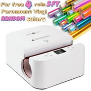 HTVRONT White Auto Tumbler Heat Press Machine w/ 4 roll 5ft Holographic Permanent Adhesive Vinyl Bundle