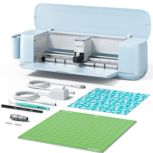 LOKLiK by HTVRONT Cutting Machine 2 for All Vinyl Crafts w/ Bluetooth & USB for Windows & Mac Vinyl Cutter Machine,Blue