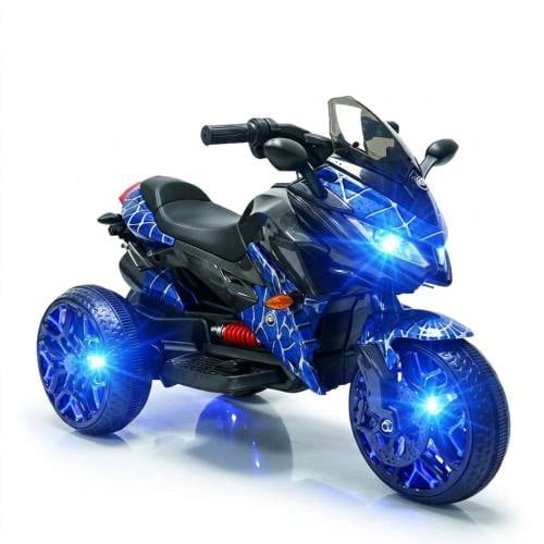 HTW12V Kids Ride-On Motorcycle, 3-Wheel, Training Wheels, Ages 3-6