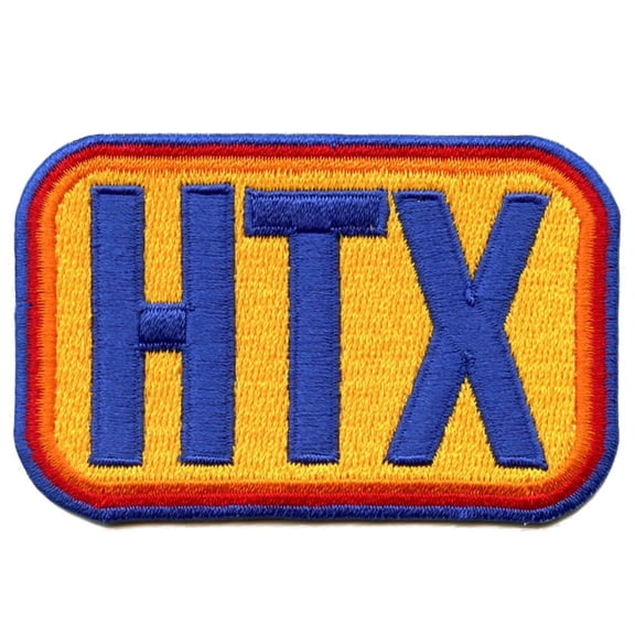 HTX Houston Texas Retro Rainbow Patch Logo Sport Embroidered Iron-On