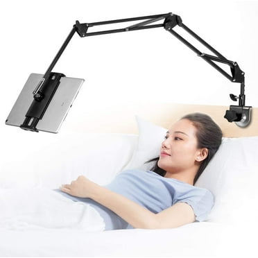 JXRS Foldable Aluminum Tablet Stand - Adjustable 360 Degree Rotating Universal Holder for 4.5-12.9 inch Devices, Compatible with Pro//Nintendo Switch - Black