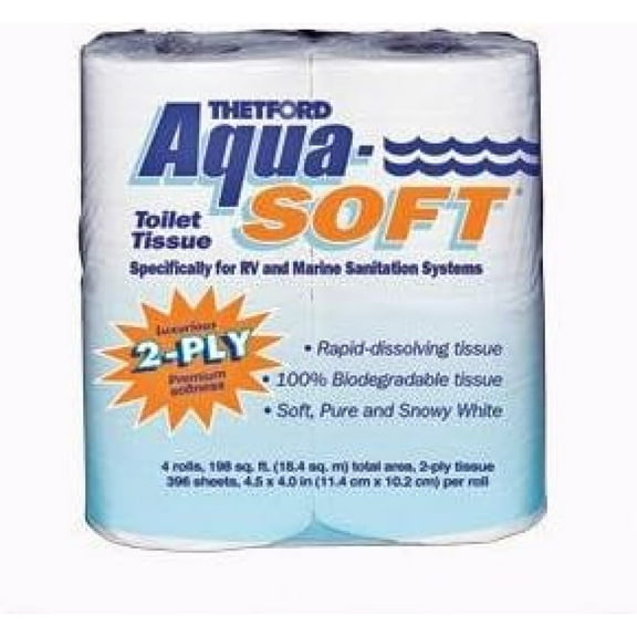 HTYSUPPLY 03300 Aqua-Soft Toilet Tissue 2-Ply / 4-Pack Quantity 12