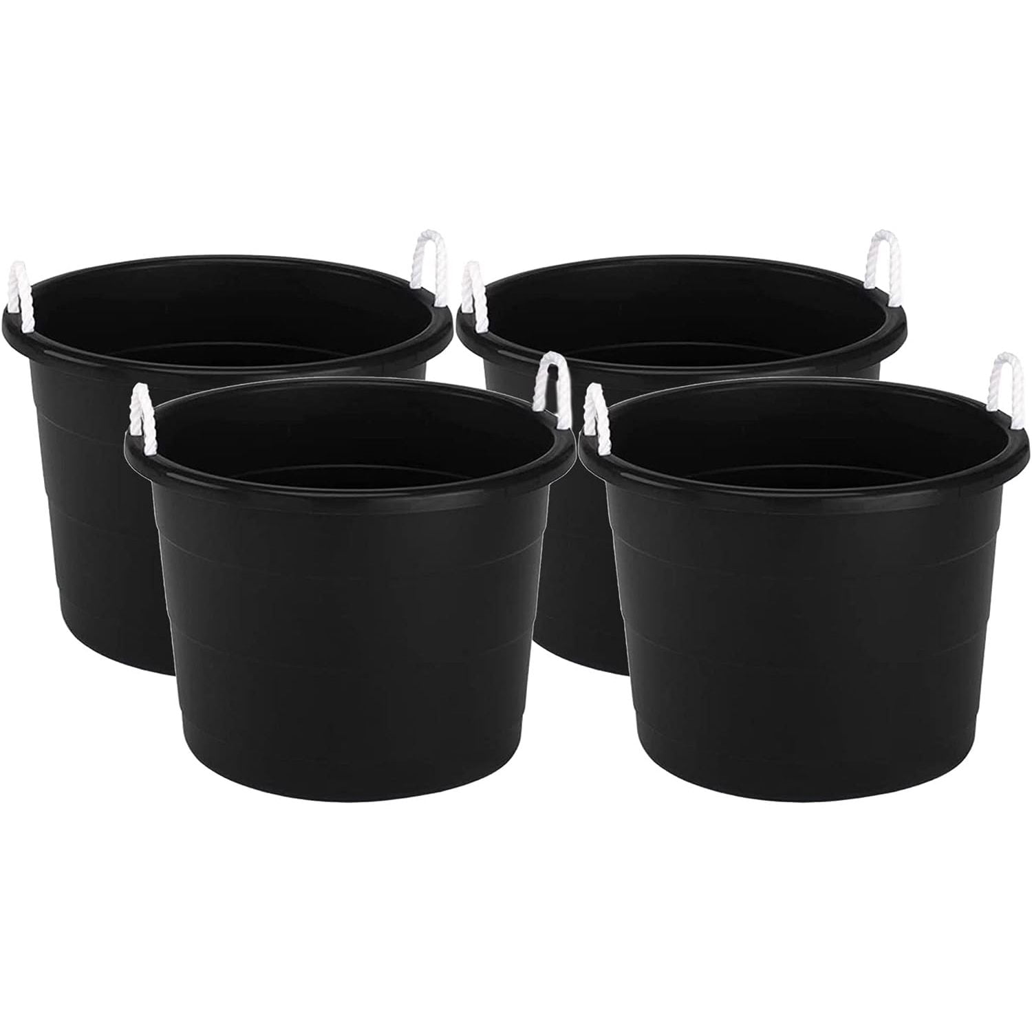 HTYSUPPLY 0417BKDC Plastic 17 Gallon Utility Storage Container Bucket