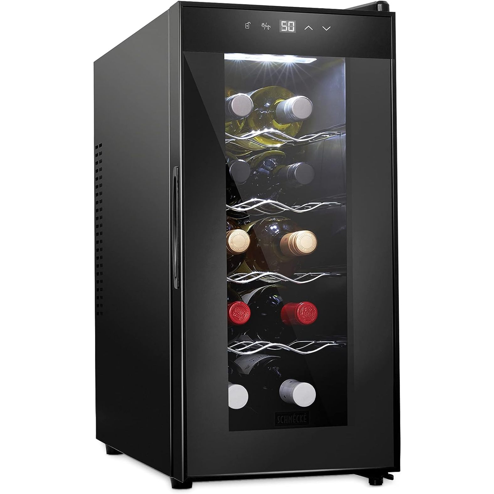 HTYSUPPLY 10 Bottle Red And White Wine Thermoelectric Wine Cooler