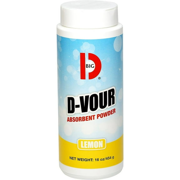 HTYSUPPLY 166 D-Vour Absorbent Powder, Lemon Fragrance, 16 oz (Pack of 6) - Absorbs accidental spills for easy clean-up - Ideal for use in schools, restaurants, health care facilities, grocery stores