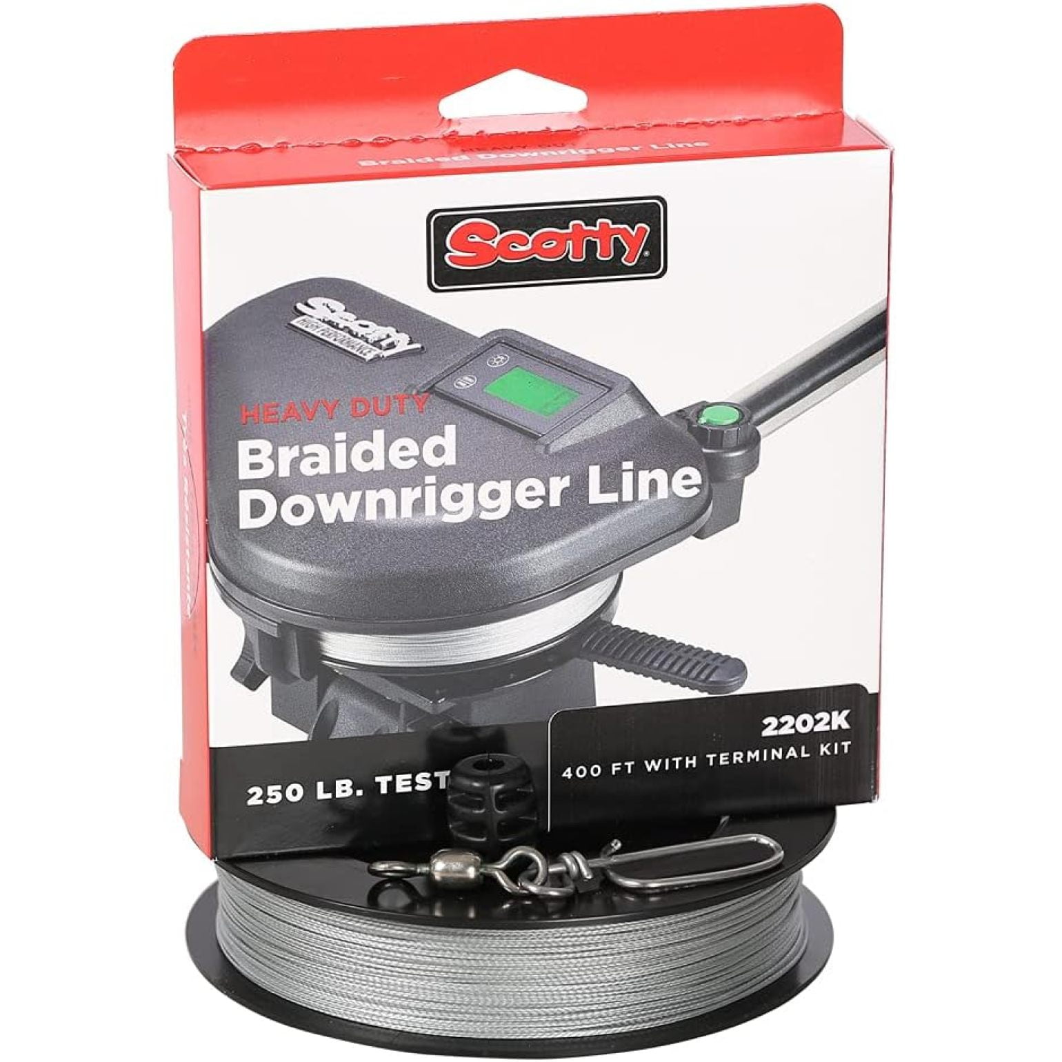 HTYSUPPLY 2202K Premium Braided Fiber Downrigger Line with Kit (400