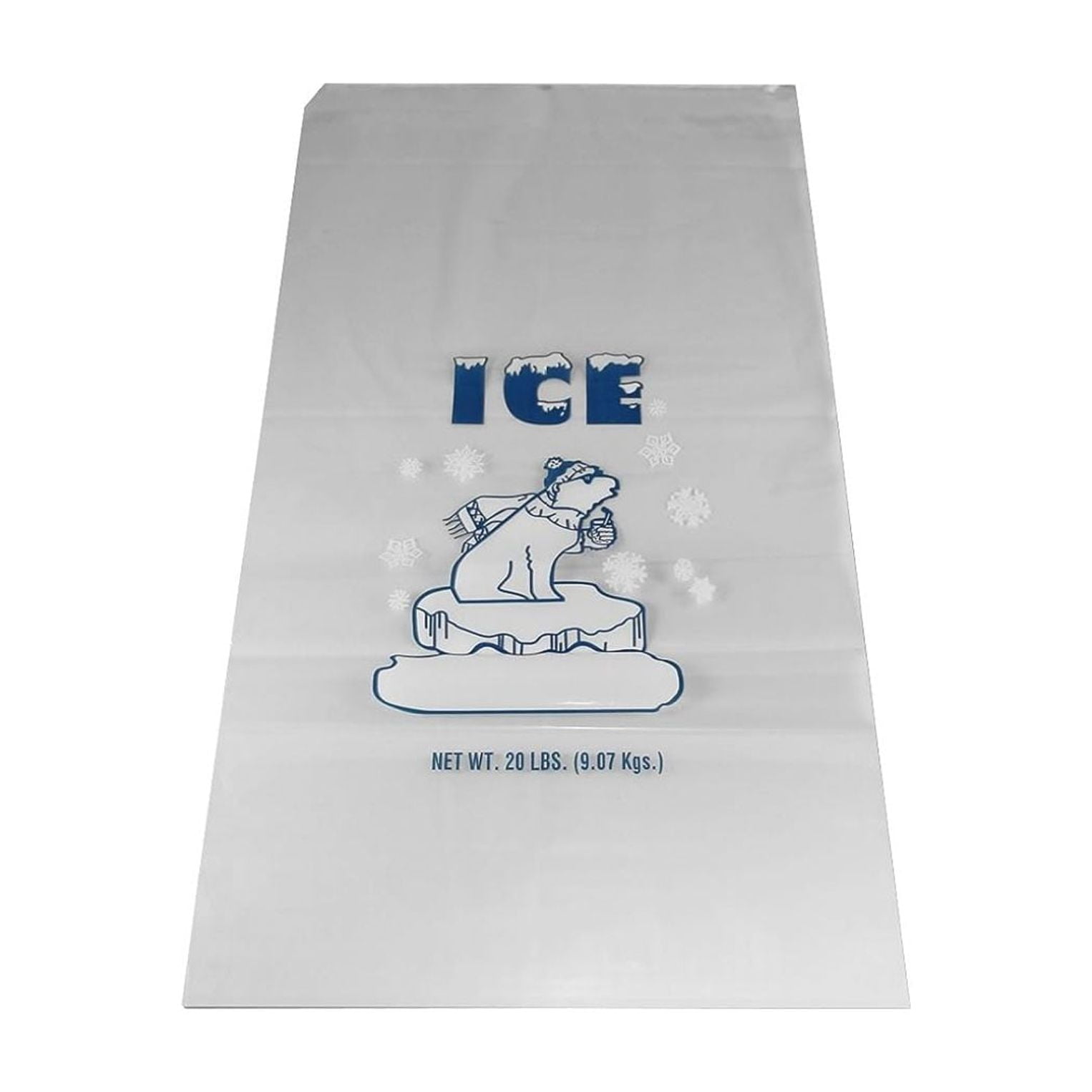 HTYSUPPLY 361802715 Drawstring Ice Bag, Polar Bear, 20 lb, 26" x 14" (Pack of 250)