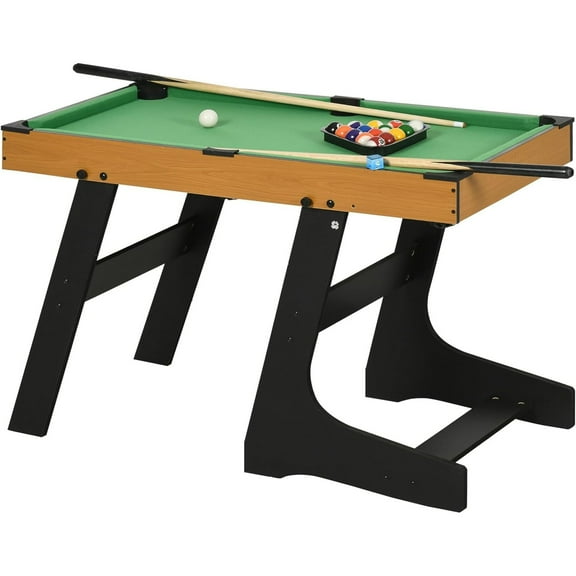 HTYSUPPLY 38" Foldable Billiards Game, Pool Table Set, Fun for The Whole Family with Easy Folding for Storage, s, Cues, Chalk, Brush for Game Room, Man Cave