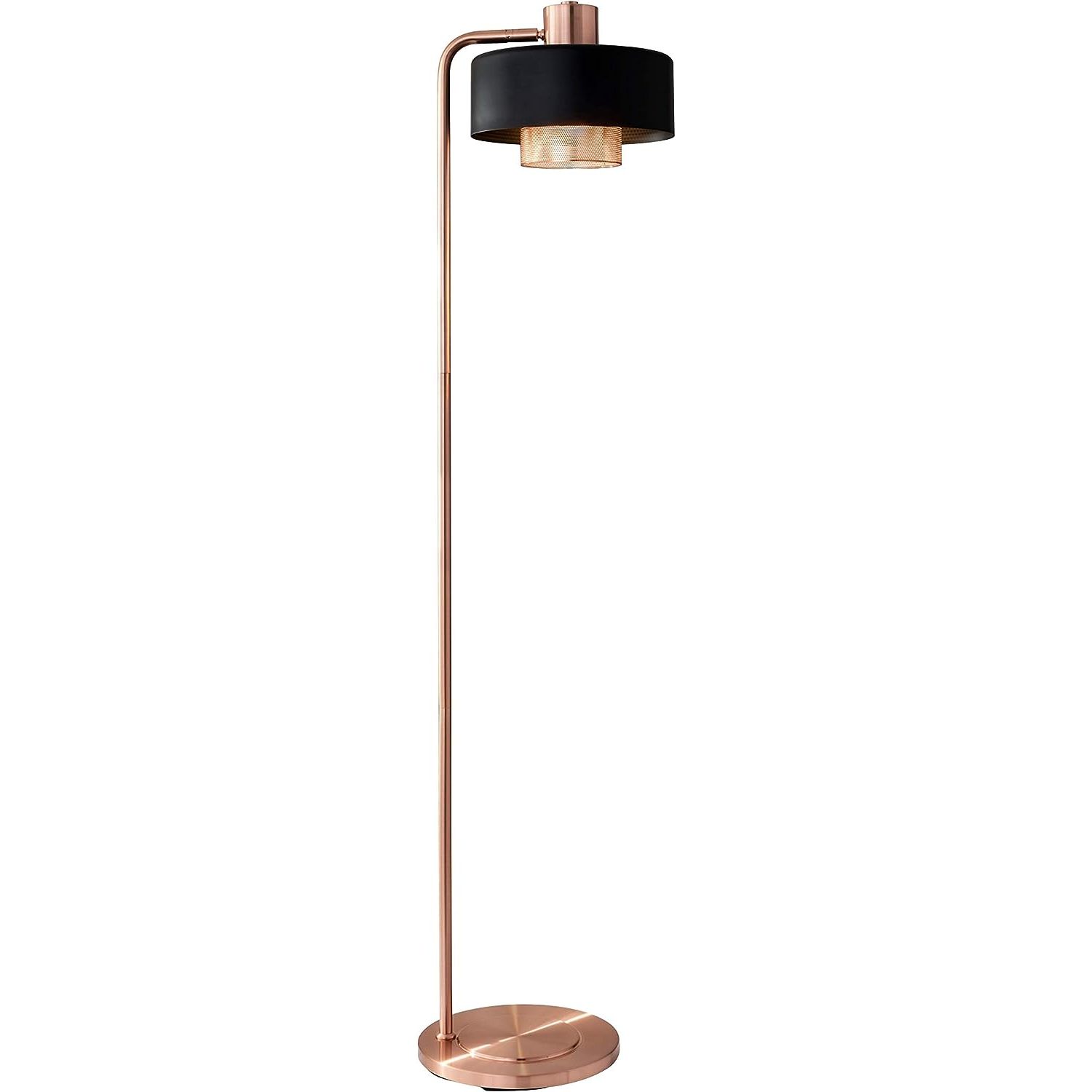 Bradbury 60'' Black and Copper Adjustable Arched Floor Lamp