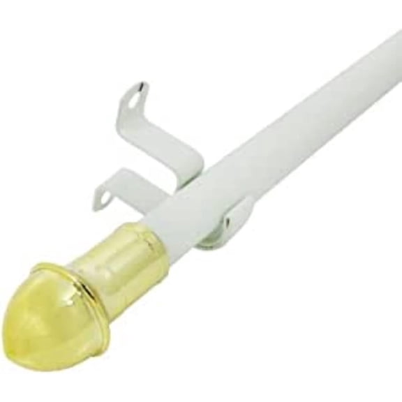 HTYSUPPLY 7/16-Inch Round Cafe Curtain Rod (84 to120-Inch Width, White with Brass Finials)